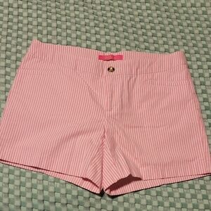 Lilly Pulitzer Pink Bermuda Shorts Seersucker Cotton